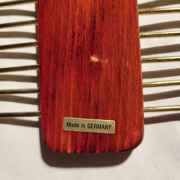 Vintage TIE RACK Wood and Brass Tie, Belt or Scarf Organizer - Picture 3 of 4